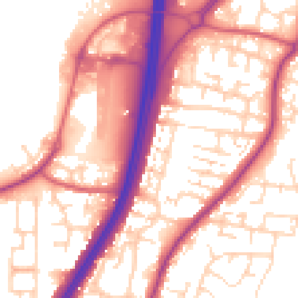 Daytime road noise heatmap for EN8 0PA