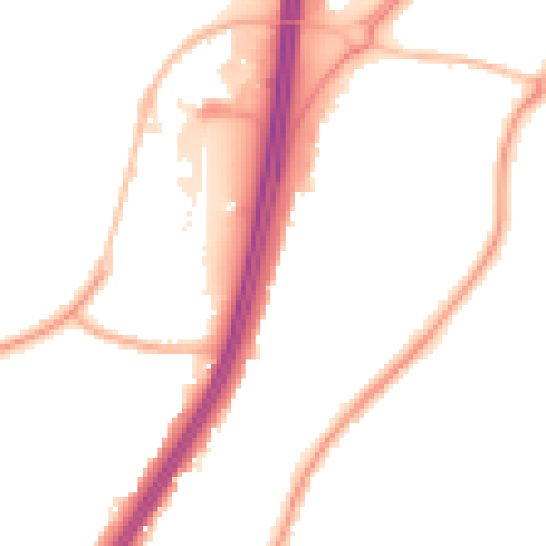 Night-time road noise heatmap for EN8 0PA