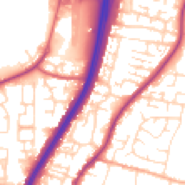 Daytime road noise heatmap for EN8 0PJ