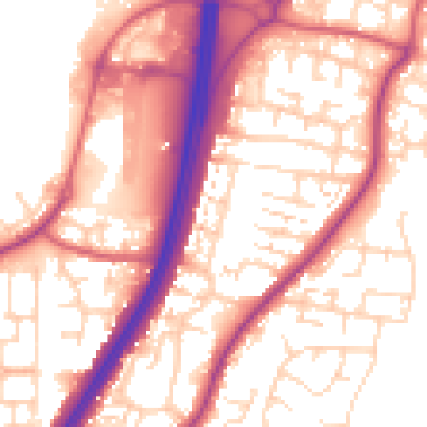 Daytime road noise heatmap for EN8 0QB