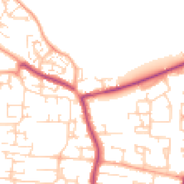 Daytime road noise heatmap for EN8 0QY