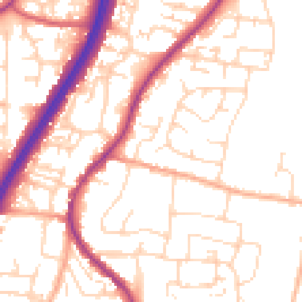 Daytime road noise heatmap for EN8 0RF