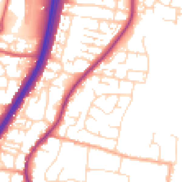 Daytime road noise heatmap for EN8 0RJ