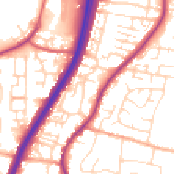 Daytime road noise heatmap for EN8 0SD