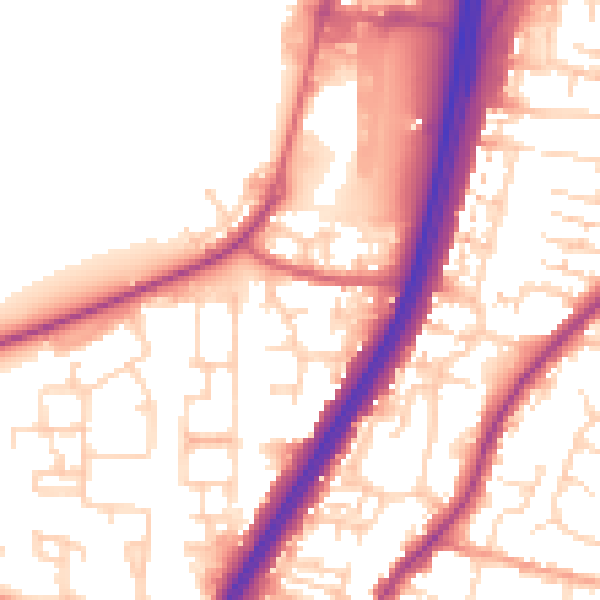 Daytime road noise heatmap for EN8 0UH