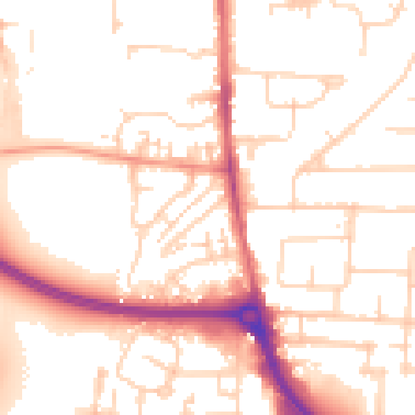 Daytime road noise heatmap for EN8 7BQ