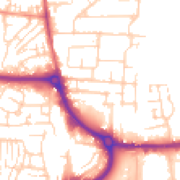 Daytime road noise heatmap for EN8 7DW