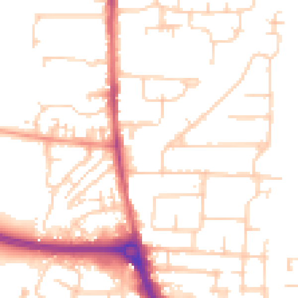 Daytime road noise heatmap for EN8 7EG