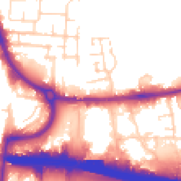 Daytime road noise heatmap for EN8 7FB