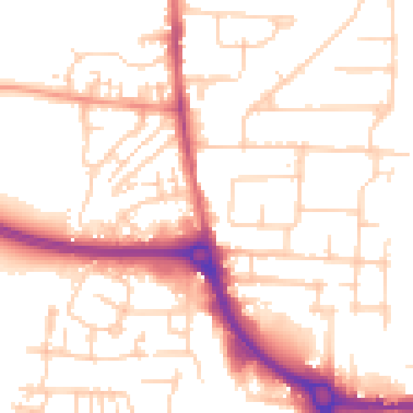 Daytime road noise heatmap for EN8 7FD