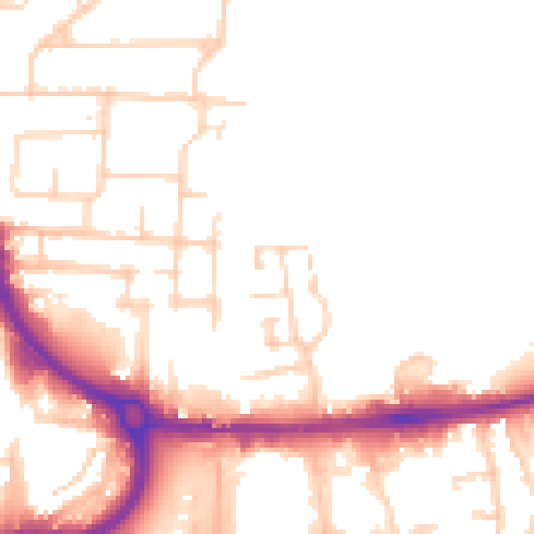 Daytime road noise heatmap for EN8 7FJ