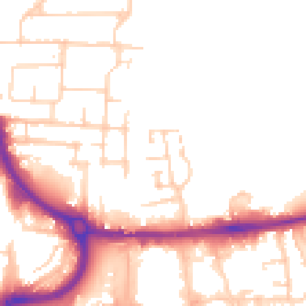 Daytime road noise heatmap for EN8 7FP