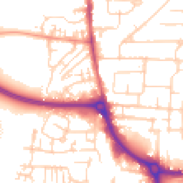 Daytime road noise heatmap for EN8 7GB
