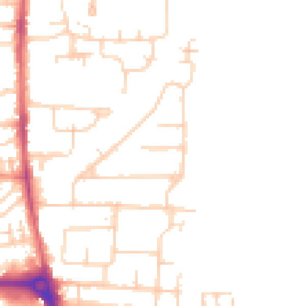 Daytime road noise heatmap for EN8 7HB