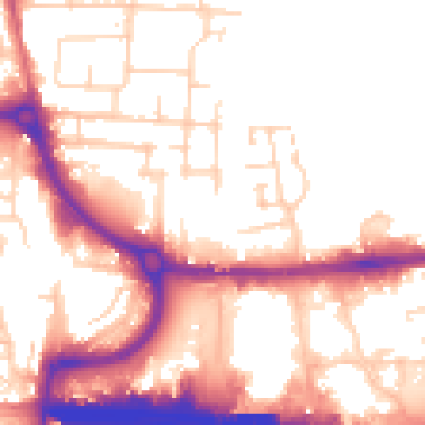 Daytime road noise heatmap for EN8 7HR
