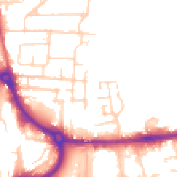 Daytime road noise heatmap for EN8 7JB