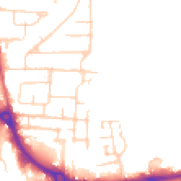 Daytime road noise heatmap for EN8 7JF