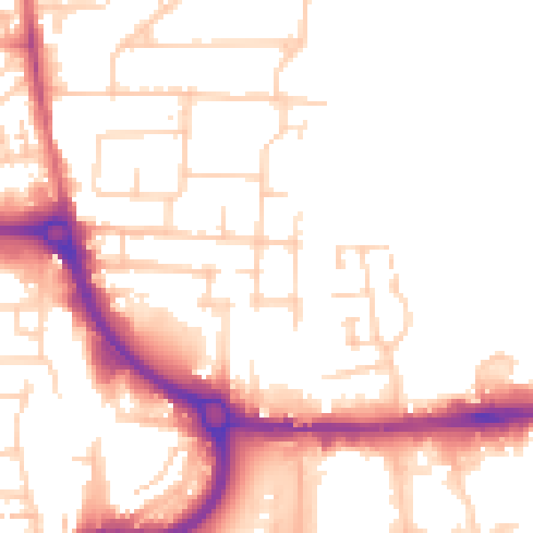 Daytime road noise heatmap for EN8 7JG