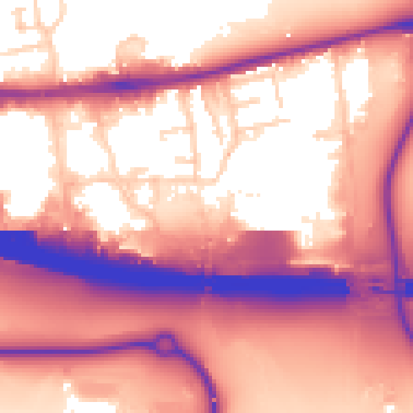 Daytime road noise heatmap for EN8 7PA