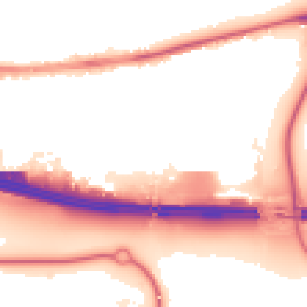 Night-time road noise heatmap for EN8 7PA