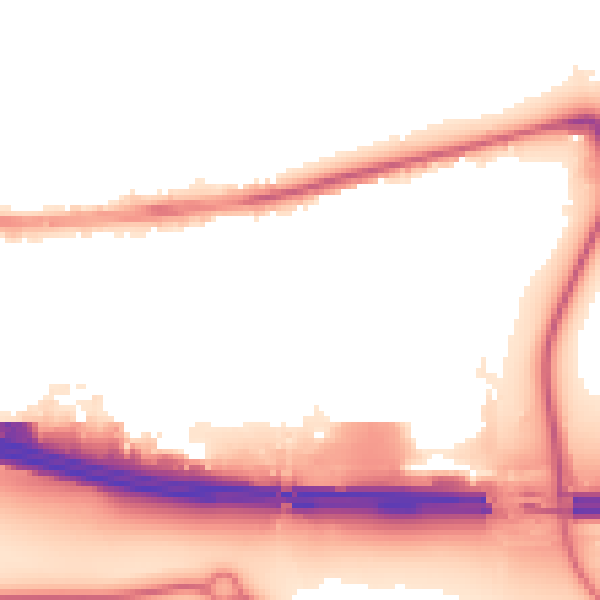 Night-time road noise heatmap for EN8 7PN