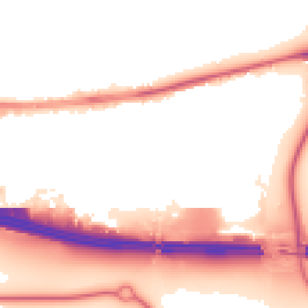Night-time road noise heatmap for EN8 7PS