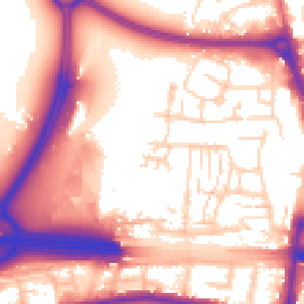 Daytime road noise heatmap for EN8 8EE