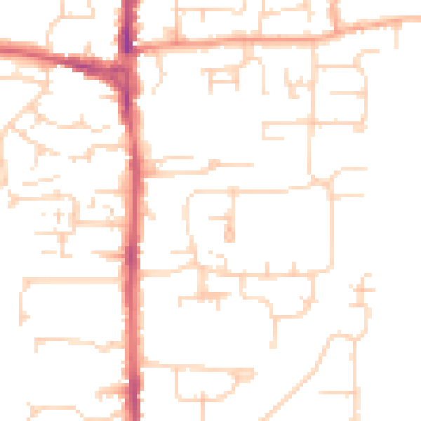 Daytime road noise heatmap for EN8 8EF