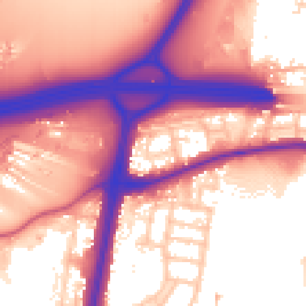 Daytime road noise heatmap for EN8 8HX