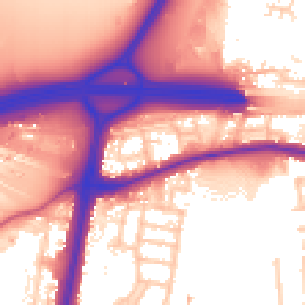 Daytime road noise heatmap for EN8 8HY