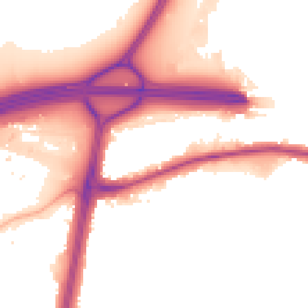 Night-time road noise heatmap for EN8 8HY