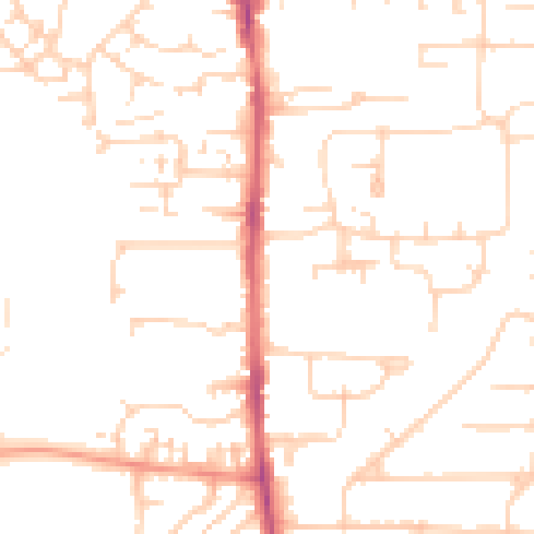 Daytime road noise heatmap for EN8 8JF