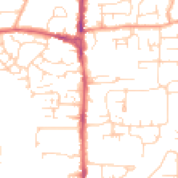 Daytime road noise heatmap for EN8 8LA