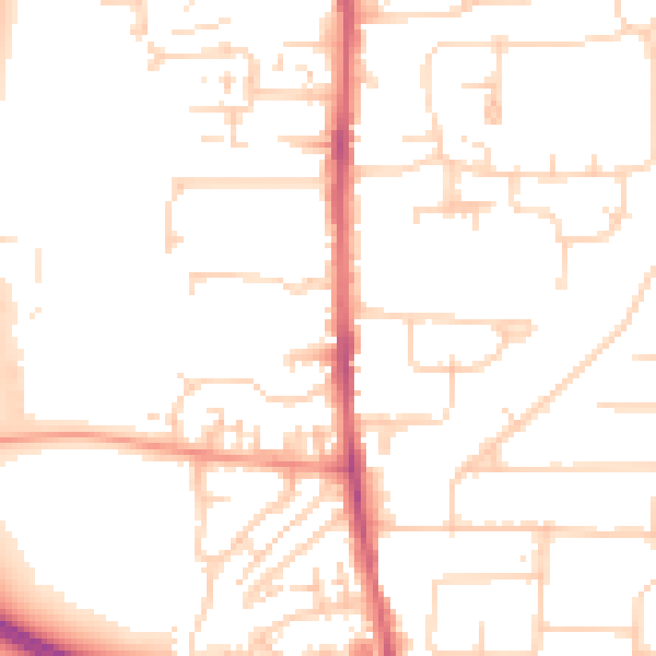 Daytime road noise heatmap for EN8 8LU