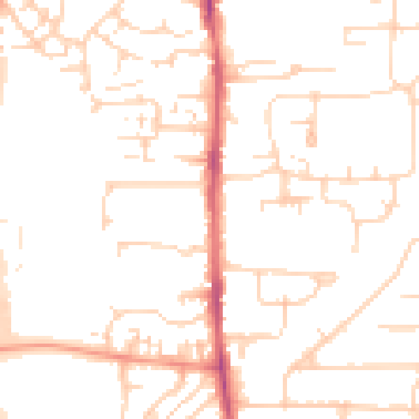 Daytime road noise heatmap for EN8 8LY