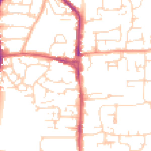 Daytime road noise heatmap for EN8 8NR