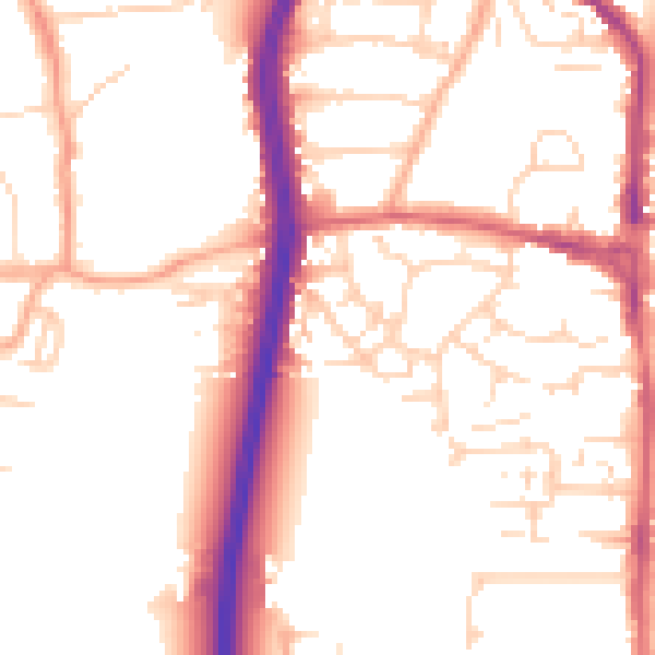 Daytime road noise heatmap for EN8 8PB