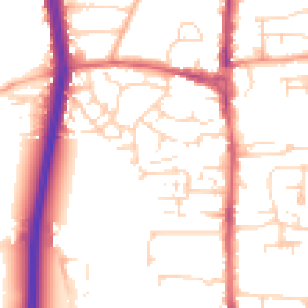 Daytime road noise heatmap for EN8 8PZ
