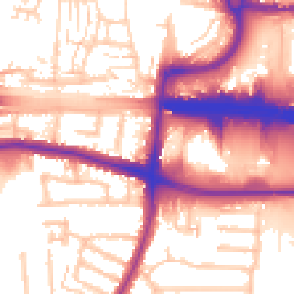 Daytime road noise heatmap for EN8 8QT