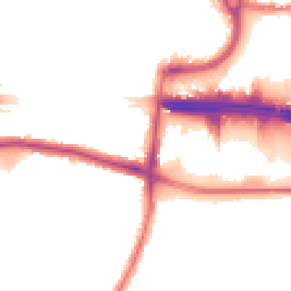Night-time road noise heatmap for EN8 8QT