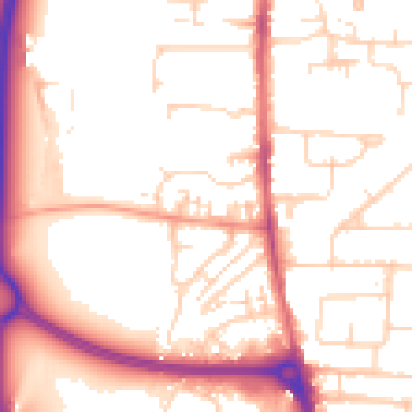 Daytime road noise heatmap for EN8 8SJ
