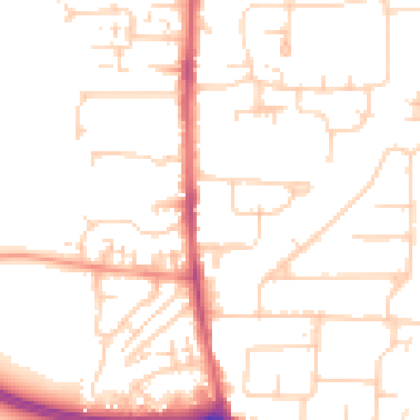 Daytime road noise heatmap for EN8 8TD