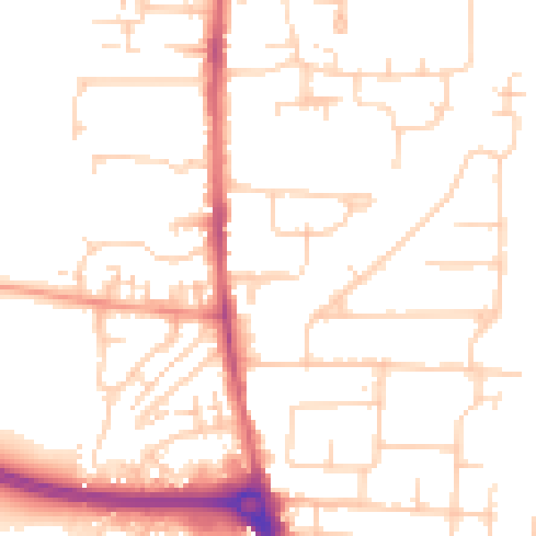 Daytime road noise heatmap for EN8 8TN