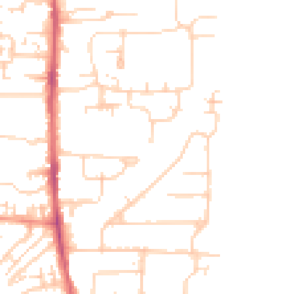 Daytime road noise heatmap for EN8 8TW