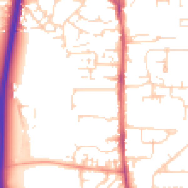 Daytime road noise heatmap for EN8 8XE