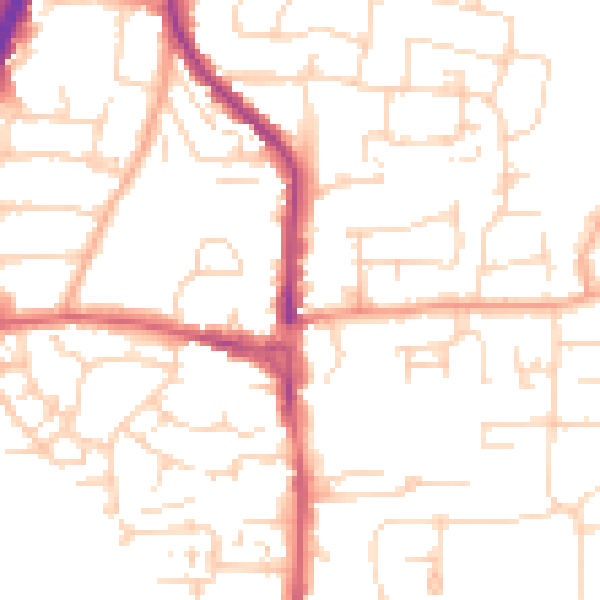 Daytime road noise heatmap for EN8 9BN