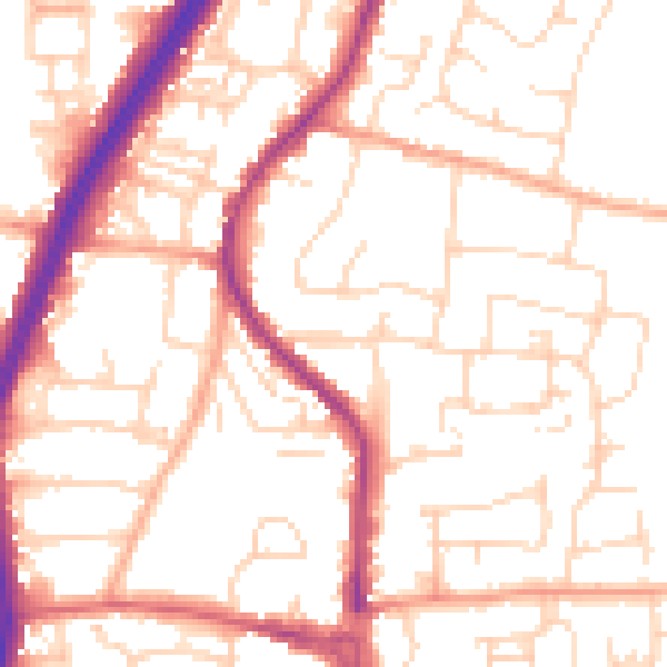 Daytime road noise heatmap for EN8 9DB