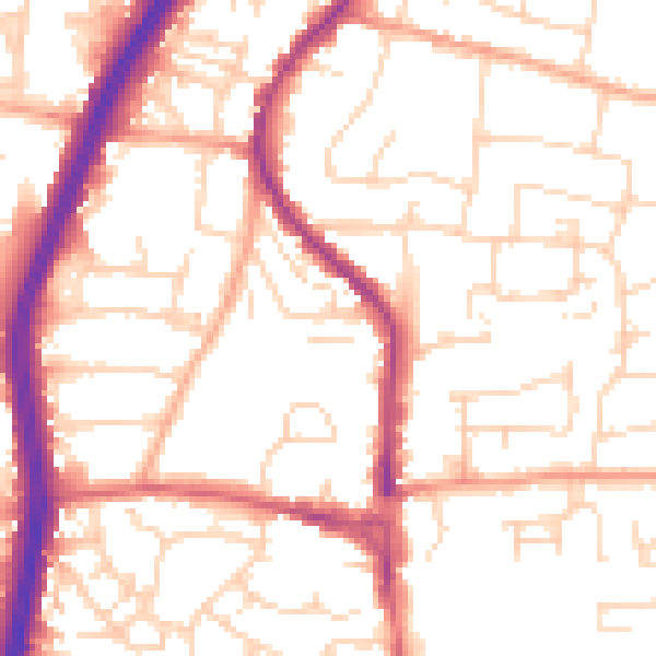Daytime road noise heatmap for EN8 9DL