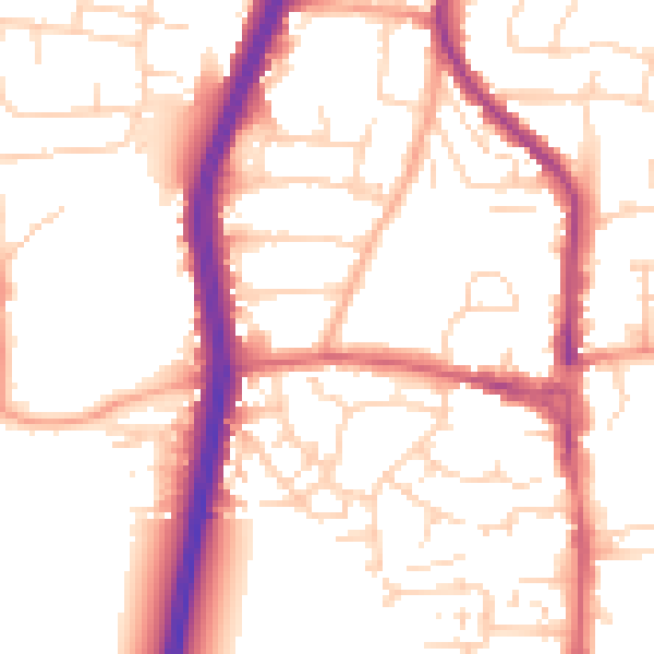 Daytime road noise heatmap for EN8 9DR