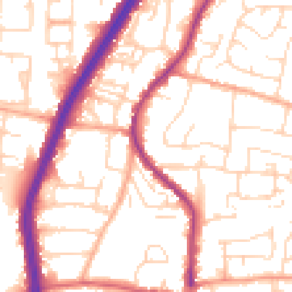 Daytime road noise heatmap for EN8 9DU